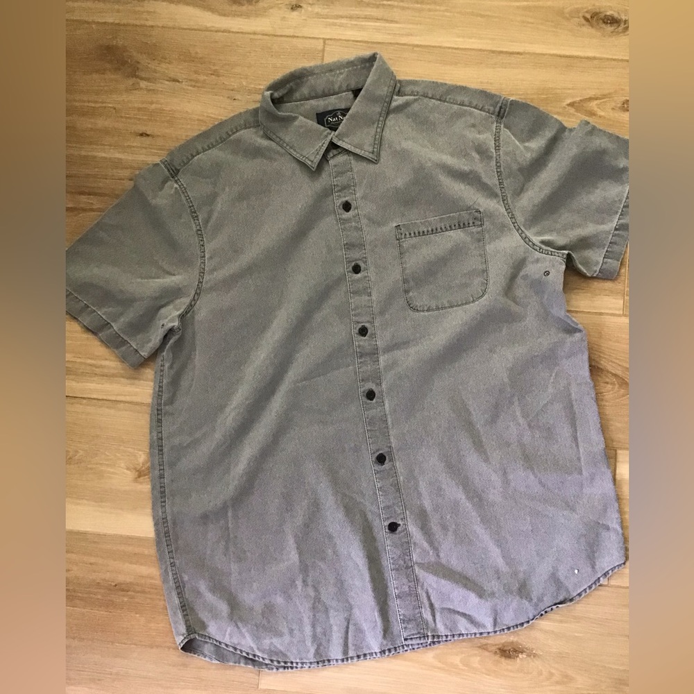Nat Nast Silk Blend Button Up L - Picture 1 of 5